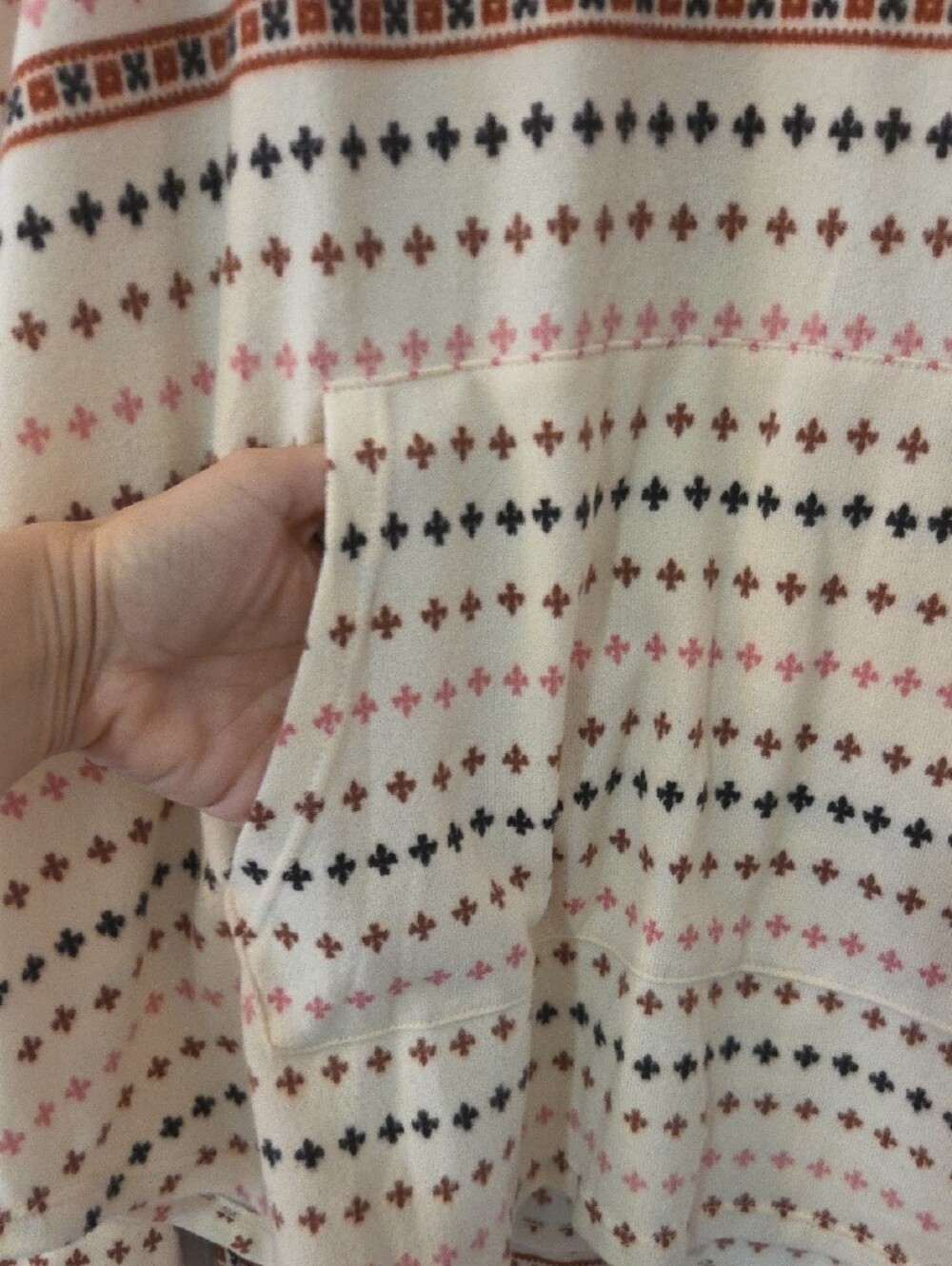 Cuddl Duds NWT Cream Fair Isle Crewneck PJ Set with Pink & Brown Accents XXL - Picture 5 of 15